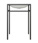 Stelaż z białą umywalką z połyskiem Frame 60 x 48 cm Brecoro syfon ozdobny w zestawie