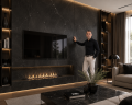 Gres wielkoformatowy 120x280 kamienny z żyłami mat A4H930 Unusual Stone  Anthracite