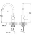 KOHLMAN AXEL QB150AGD- bateria umywalkowa