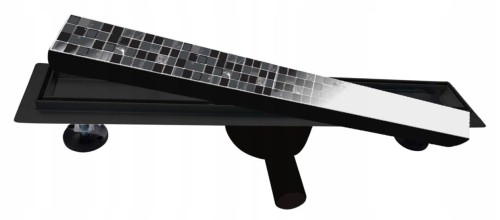 A4H Odpływ Liniowy niski 110 cm 2w1 czarny – Obrotowy syfon