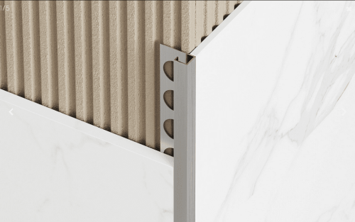 LISTWA WYKOŃCZENIOWA REKTYFIKOWANA SZCZOTKOWANA TYPU "P" SILVER BRUSHED 2700X105x100 mm