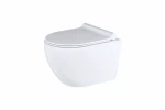 Caneo Bezrantowa miska  wisząca WC  wraz z  wolno opadającą  deską WC. Odpływ poziomy. Powłoka UP-CLEAN 