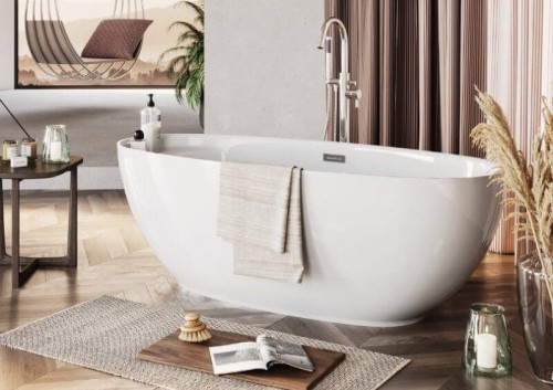 A4H Wanna wolnostojąca z półką KIVI BIAŁA 165×75 cm 15 lat gwarancji !!!